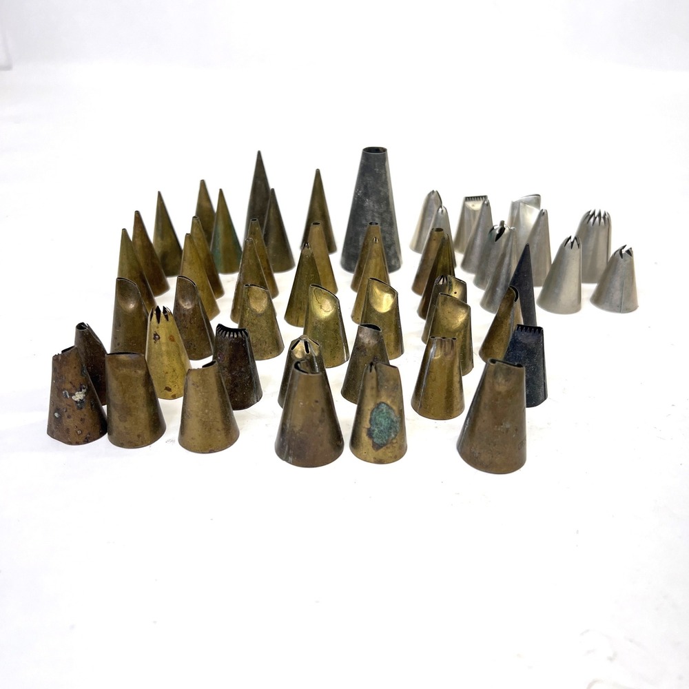 Vintage Brass & Metal Pastry Tips Lot Cake Decorating Tools 50+ Pc